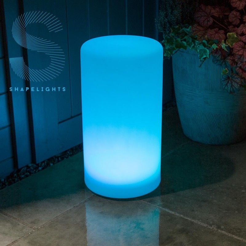 Cylinderformad solcellslampa med USB, (inställningsbar ljusfärg)