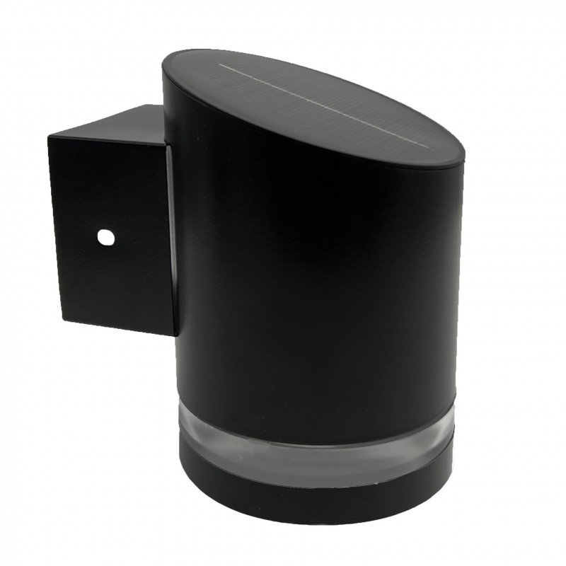 Duron solcellsvägglampa (svart)