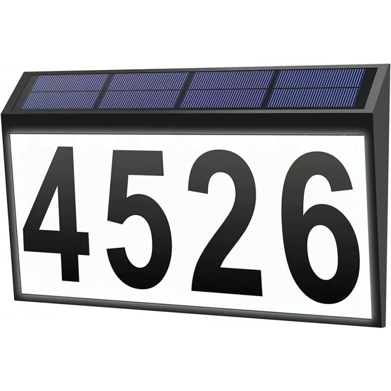 Arki solcellslampa med husnummer, (svart)