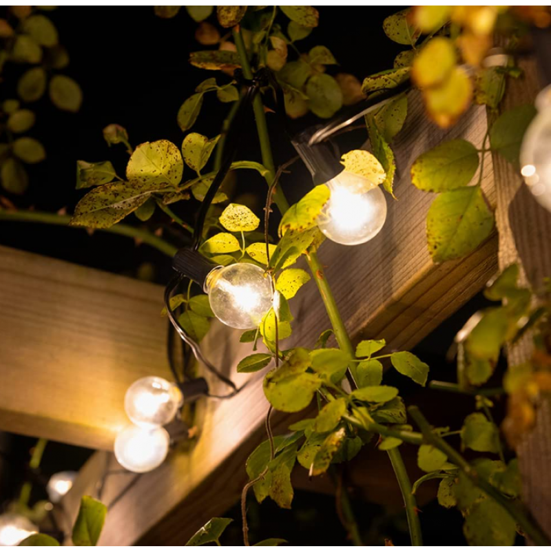 Falmouth solcellsdriven ljusslinga med glödlampor (25 glödlampor, varmvit)
