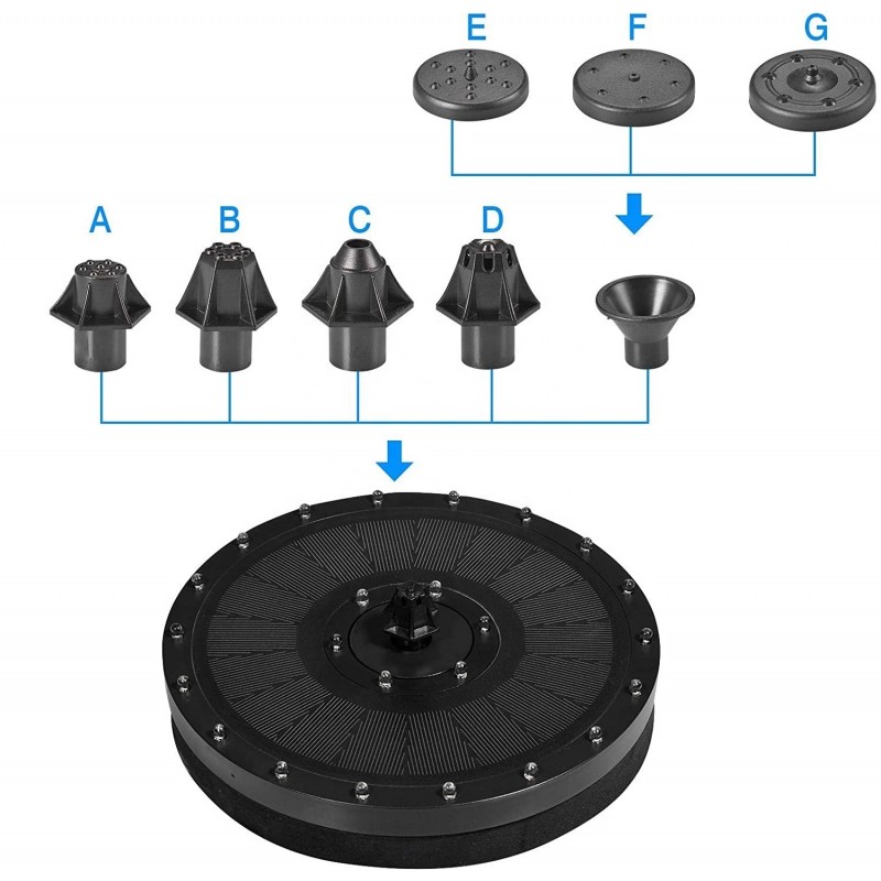 Flytande fontän med batteri och belysning