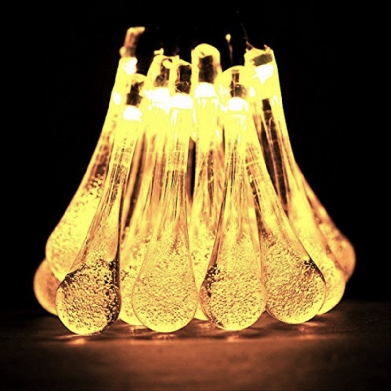 Aurora PRO solcellsslinga, droppformade lampor, (100 LED, varmvit)