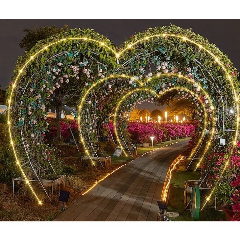 Omira solcellsljusslang, (100 LED, varmvit)