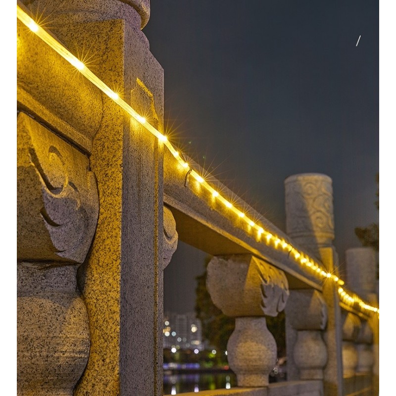 Omira solcellsljusslang, (100 LED, varmvit)