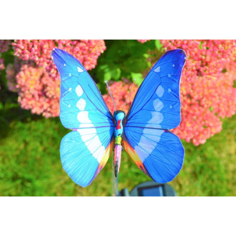 LED Fjäril i optisk fiber med solceller, 3-pack, växlar färg