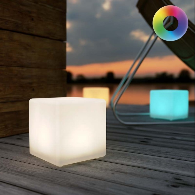 ShapeLight Mini Cube solcellslampa med USB, (inställningsbar ljusfärg)