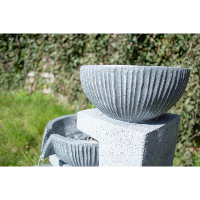 Solcelle fontæne med batteri "Stenkrukker"