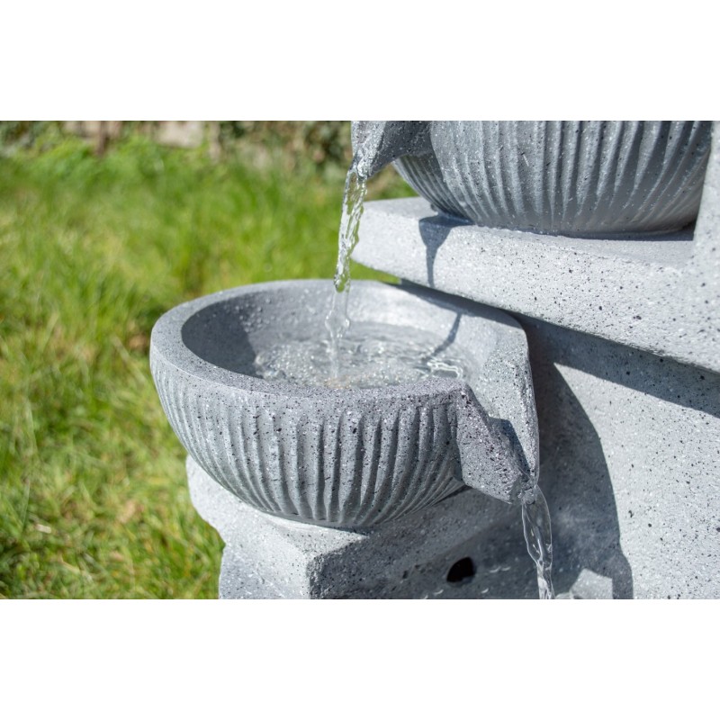 Solcelle fontæne med batteri "Stenkrukker"