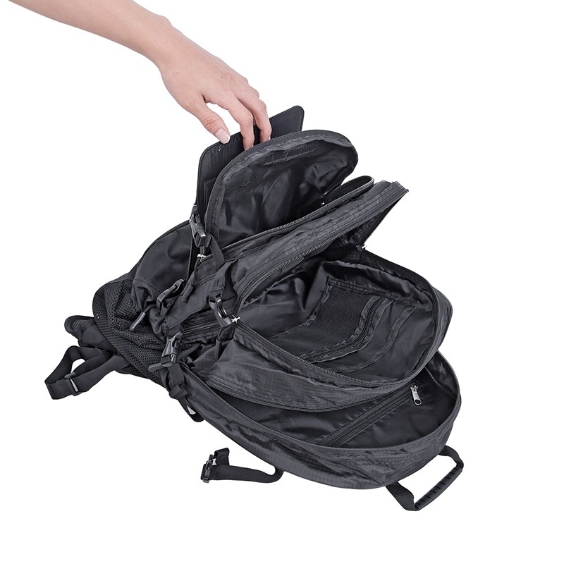 Eceen vandringsryggsäck med solpanel (svart, 6,5W)